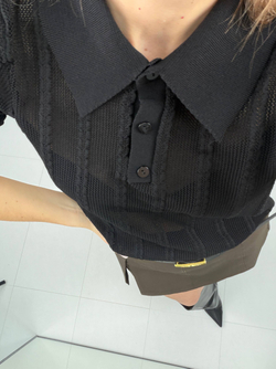 Футболка-поло женская арт. 0201 цвет "Чёрный"