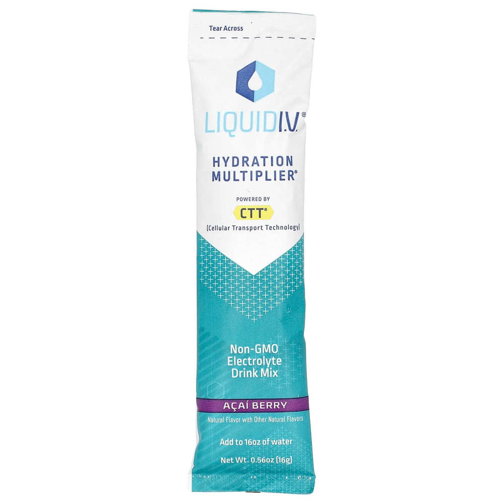 Liquid I.V., Hydration Multiplier, смесь для приготовления электролитического напитка, со вкусом ягод асаи, 10 пакетиков по 16 г (0,56 унции)
