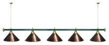 Лампа STARTBILLIARDS 5 пл. (плафоны золотые,штанга золотая,фурнитура золото)