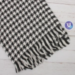 Палантин - шарф «ZIMA», гусиная лапка, цвет белый/черный, 180*70см (200/215гр)