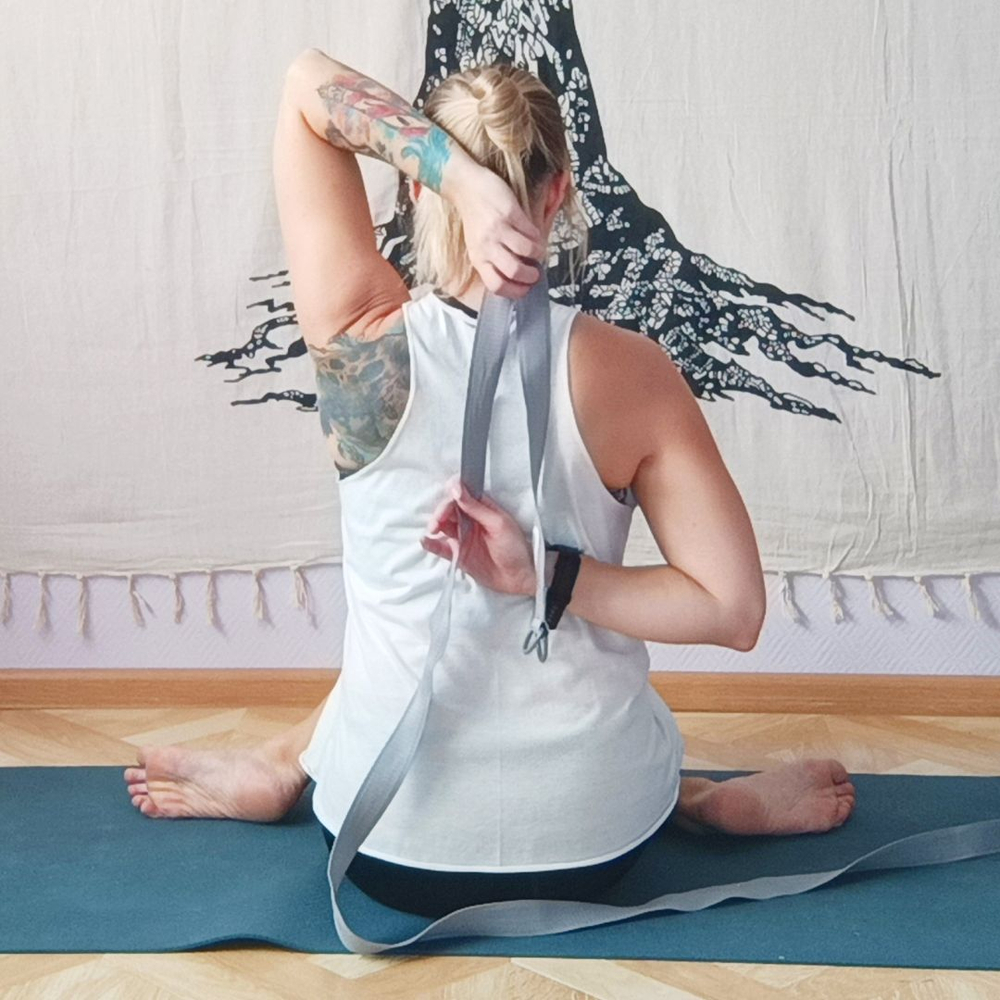 Ремень для йоги хлопковый Nature Color длиной 270 см Рамайога