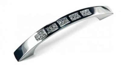 Ручка мебельная скобка EDSON 4000 CHROME CRYSTAL 128мм