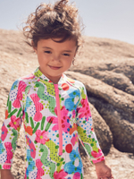 Купальник слитный на молнии для девочки Next E77-684, Ярко-голубой, Розовый