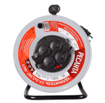 Удлинитель силовой на металлической катушке Ресанта СУ-3х2,5КГ-50/3 (с выкл., 4 розетки, IP44)