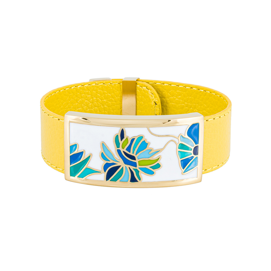 Браслет Fiore Luna на желтом кожаном ремешке CB13599-2