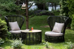 "Парма" кофейный комплект из искусственного ротанга, цвет бронзовый