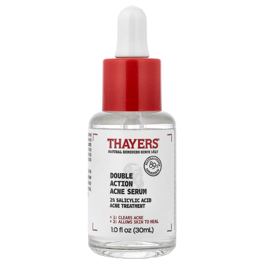 Thayers, сыворотка против акне двойного действия, для кожи, склонной к акне, без отдушек, 30 мл (1 жидк. унция)