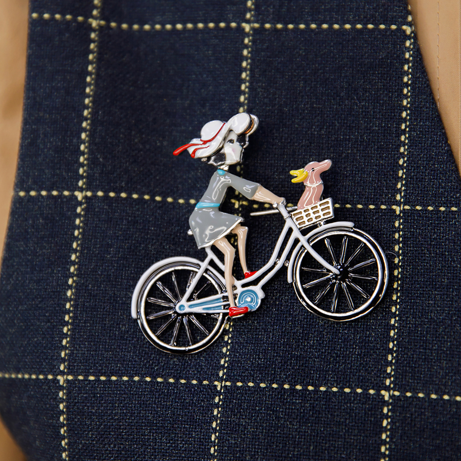 Брошь Shadore Велосипед XZ2294.2 BW/S