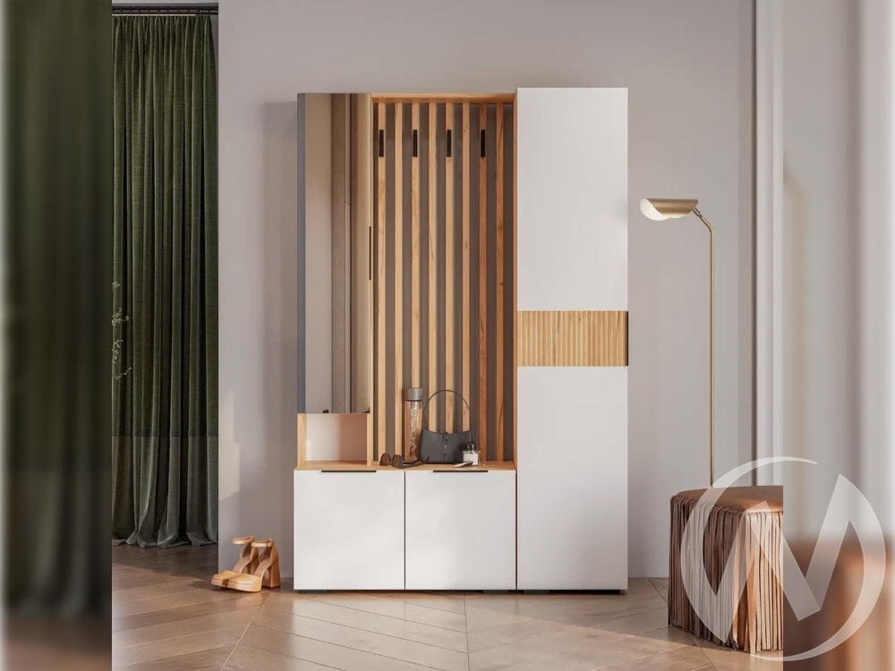 Прихожая "Сандра" (крафт/белый; тортуга (M-27) Комплектация 2