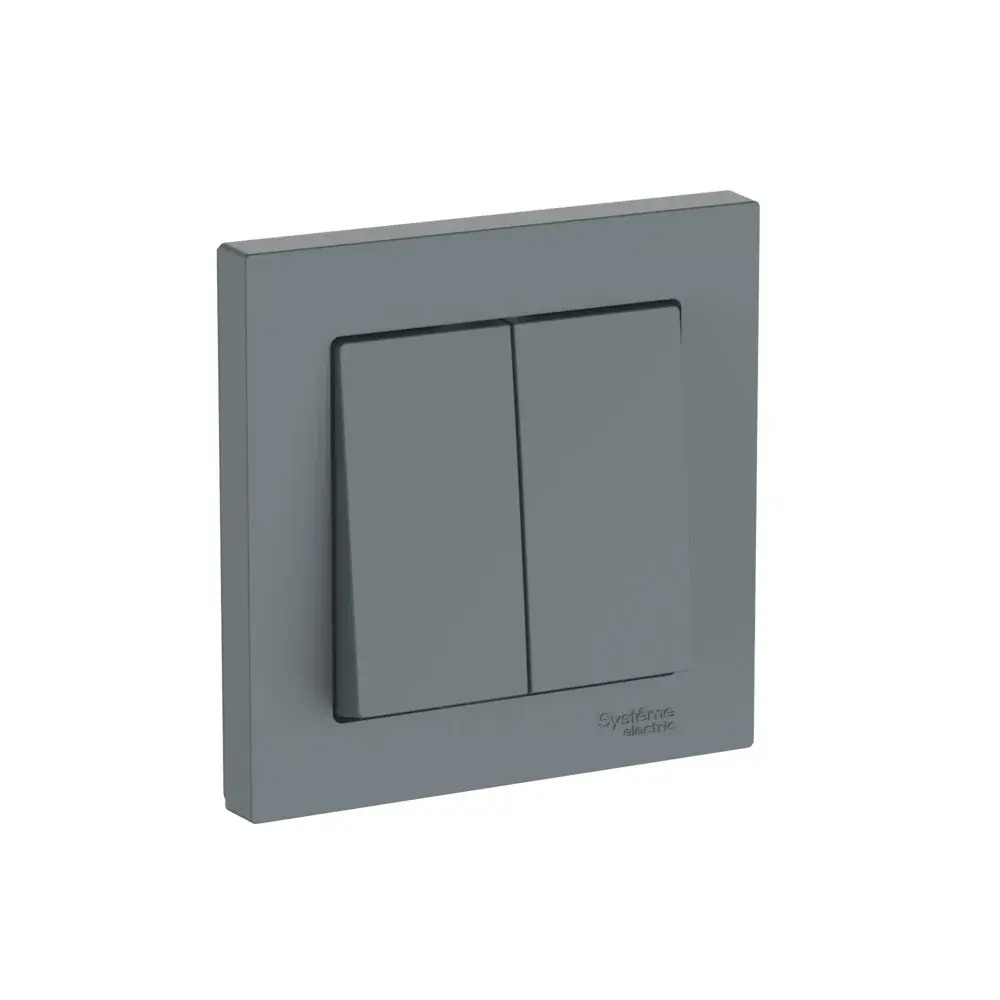 ATLASDESIGN 2-клавишный ВЫКЛЮЧАТЕЛЬ, сх.5, 10АХ, в сборе, быстрозажим. клем., ГРИФЕЛЬ