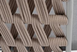 "Диего" стул плетеный из роупа, каркас из стали светло-серый (RAL7035) муар, роуп бежевый круглый, ткань светло-серая