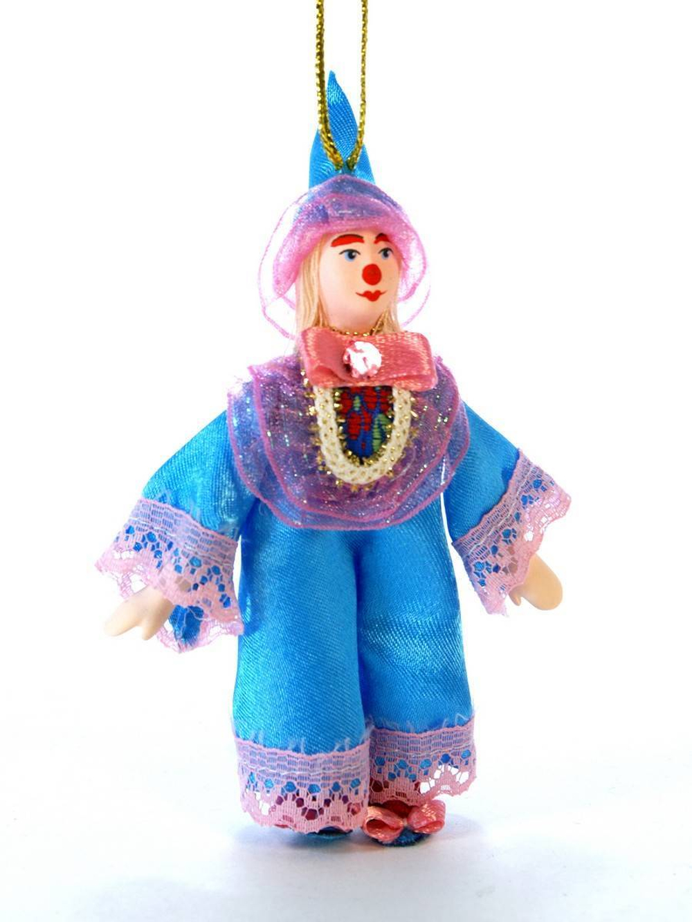 Кукла-подвеска сувенирная Клоун в панамке.