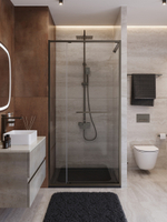 Душевая дверь Cezares LUX-B-FS-11-100-C-GM, 100х195, профиль оружейная сталь, стекло прозрачное