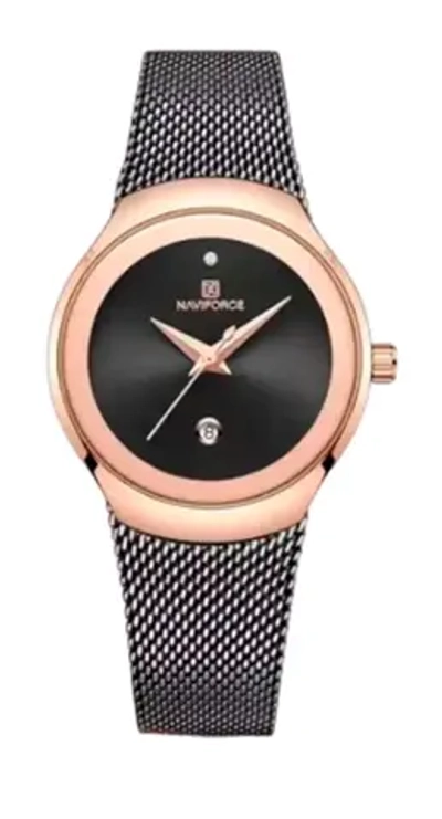 Часы наручные кварцевые NAVIFORCE на металлическом ремешке, медный/черный W8940-01