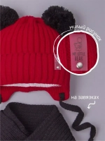 Шапка для девочки осенняя и шарф с ушками