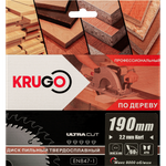 Пильный диск KRUGO 190x2,2/1,4x60Tx30mm, WA190060