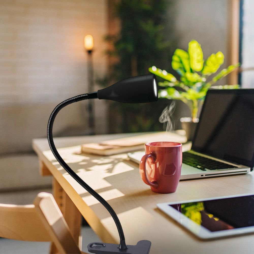 ULM-D501 4W-4000K BLACK Светильник настольный светодиодный прищепка. Механический выключатель. Черный. TM Uniel