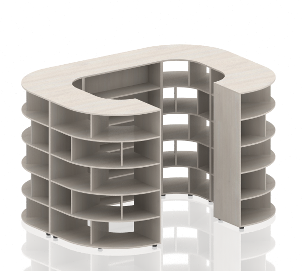 Комплект радиусных стеллажей Остров коллекции Поколение А
