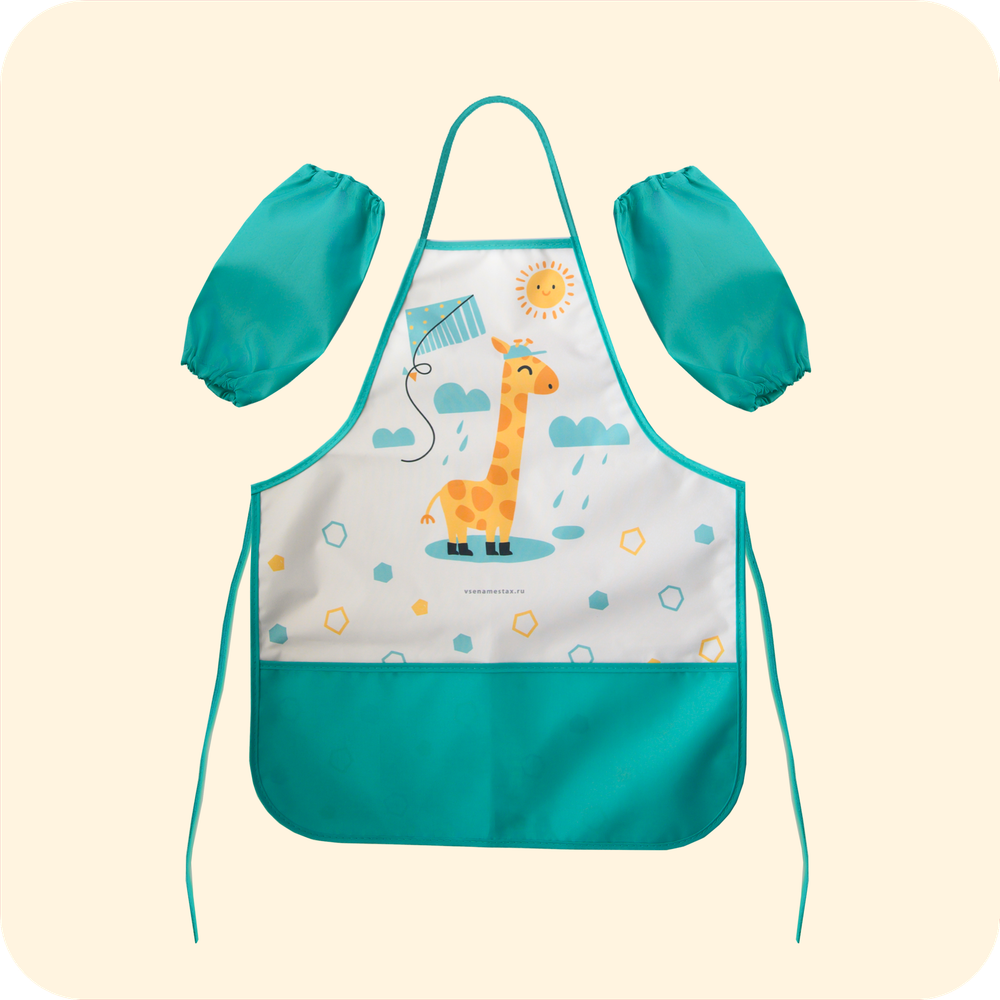 Фартук для творчества на завязках. Жираф