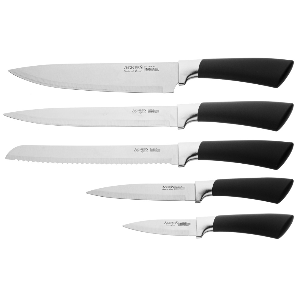 Набор ножей 6 предметов на пластиковой подставке 911-744