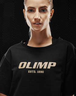 Женская укороченная футболка Olimp Crop Top Gold Series Black