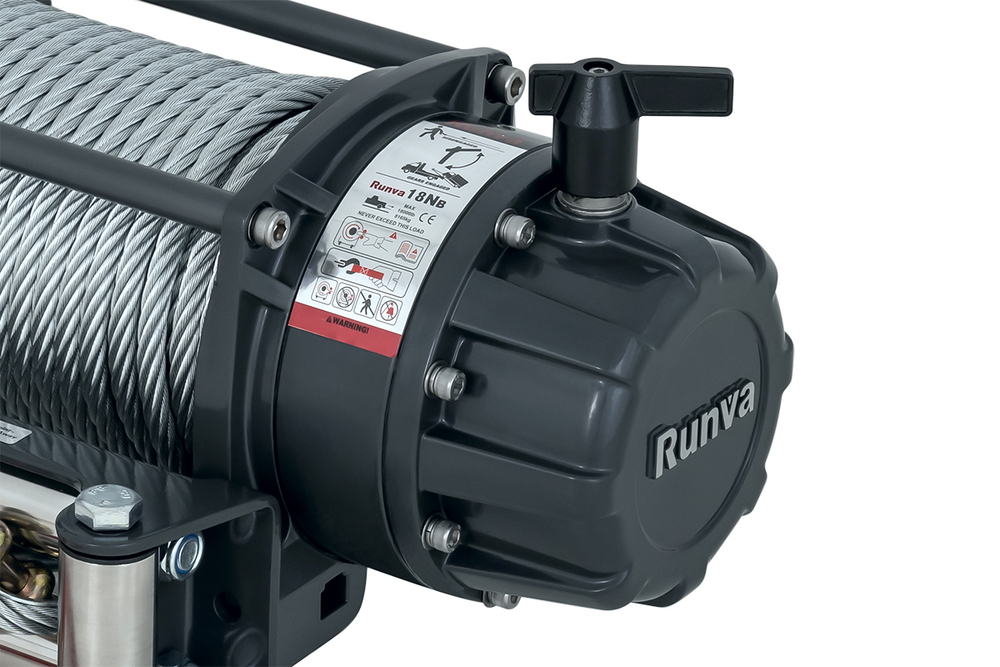 Лебёдка автомобильная электрическая 24V Runva 18000 lbs влагозащищенная, стальной трос