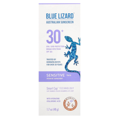 Blue Lizard Australian Sunscreen, Минеральное солнцезащитное средство для чувствительной кожи, SPF 30+, 48 г (1,7 унции)