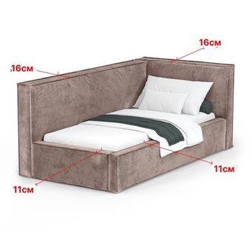 Кровать Bever ПРАВАЯ 120 с подъемным механизмом Nebby 211