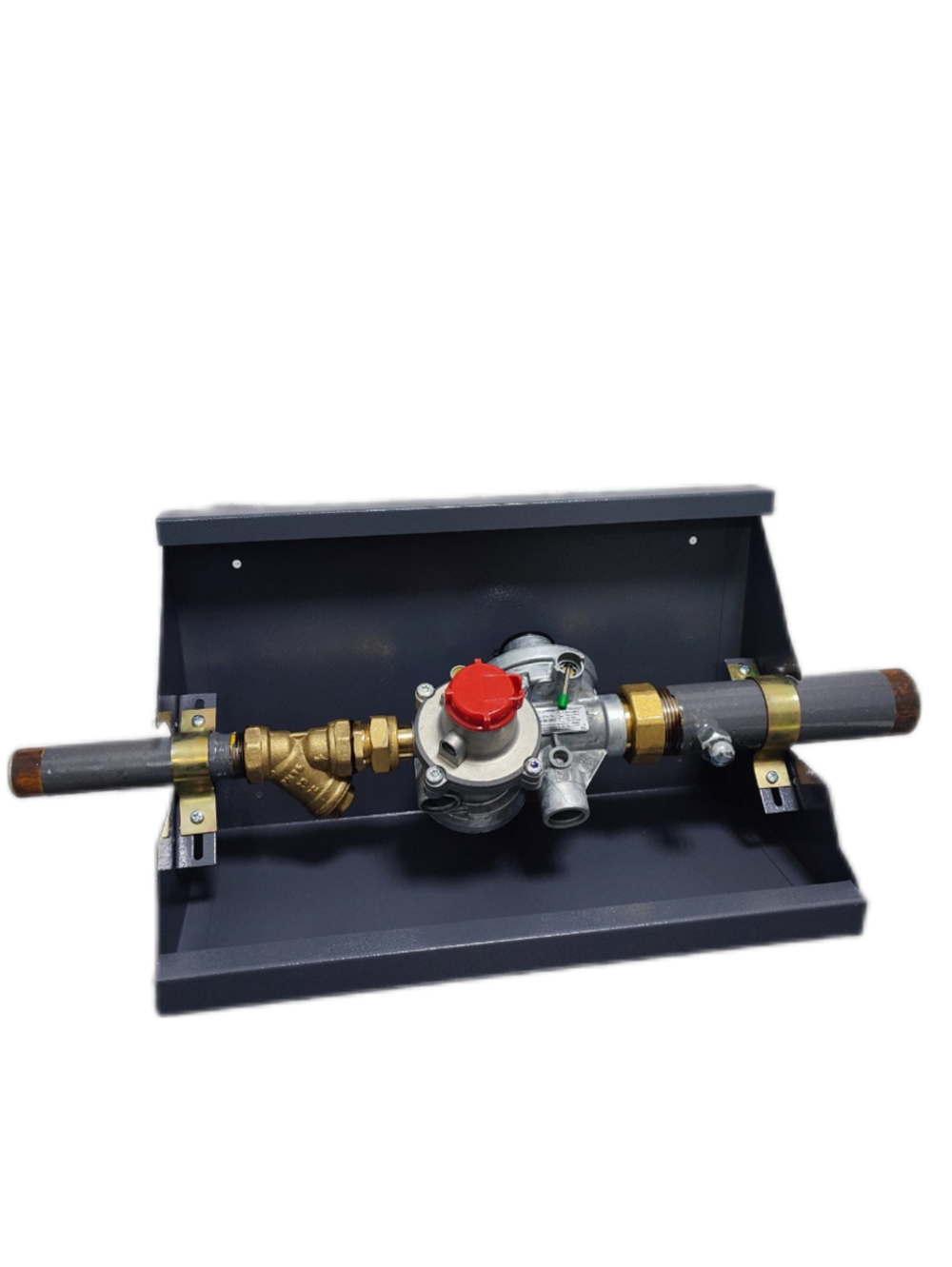 Шкафной газораспределительный пункт ГРПШ ОХТА-RF-10-1-ЛП-Ф исп.25/1 (серый)