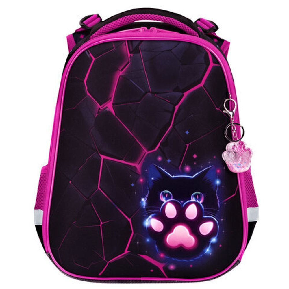 Ранец BRAUBERG PREMIUM, 2 отделения, с брелоком, "Pink lava", 38х29х16 см, 273097