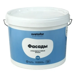 Фасадная краска для стен Svetofor F25 Белая 3 кг, акриловая, матовая, водоэмульсионная, без запаха растворителей, для наружных и внутренних работ