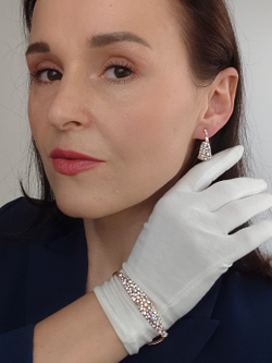 Браслет Россыпь из белых камней-хамелеонов Swarovski