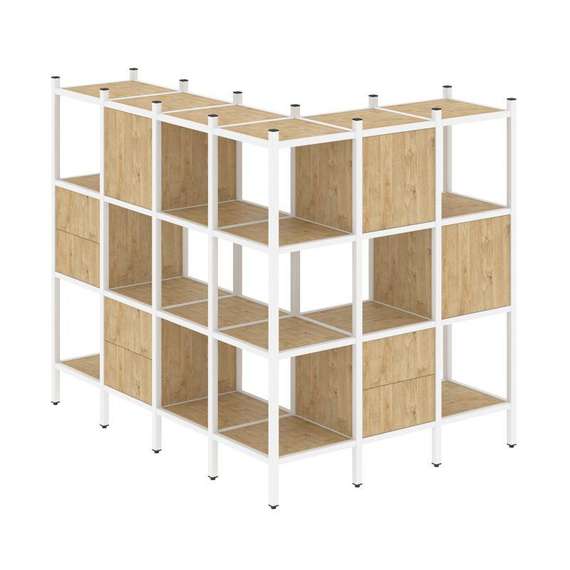 Лофт Угловой внешний стеллаж наборный VR.L-52  1694*1278*1458