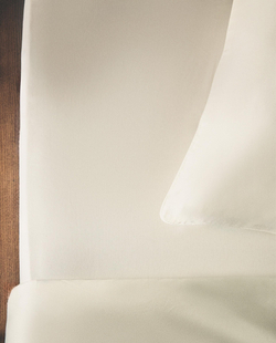 Zara Home - Атласная простыня с эластичной лентой, высота 40 см (500 нитей), бежевый, 160х200х40 см