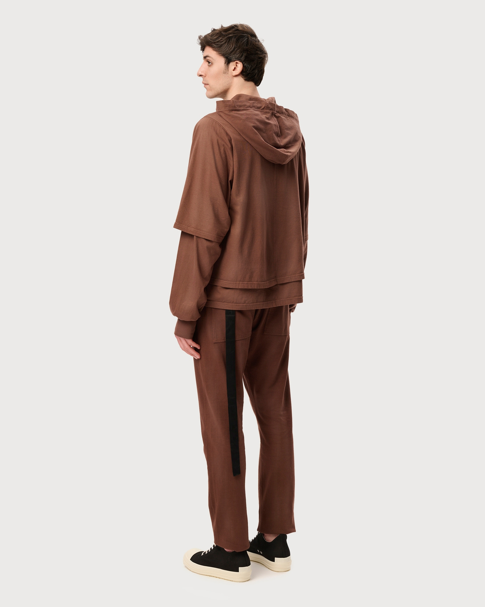 RICK OWENS DRKSHDW БРЮКИ КОРИЧНЕВЫЕ KNIT BERLIN RIG