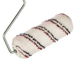 Валик микроволокно, белый с красной и синей полосками, диам. 40/63 мм, ворс 12 мм, 180 мм FIT 01843