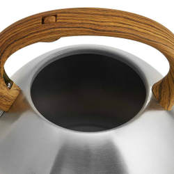 Чайник со свистком 3 л из нержавеющей стали, индукционное дно WEBBER BE-0593 сатин, дерево