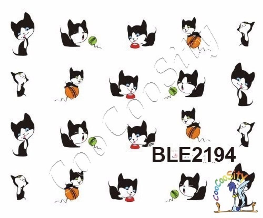 Слайдер-дизайн для ногтей Кошки BLE-2194