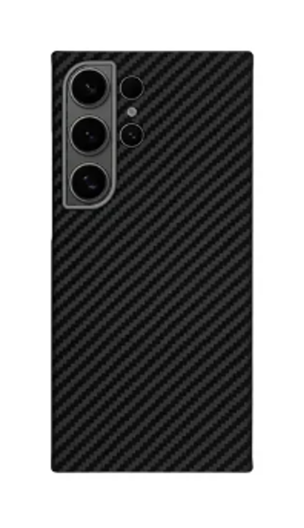 Чехол-накладка Kzdoo Keivlar Case для Samsung Galaxy S24 Ultra карбоновый (титаново-серый в полоску)