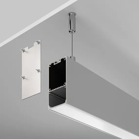 Алюминиевый профиль накладной-подвесной 35x66 (Серебро, 2 м) , ALM-3566-S-2M Led Strip alm-3566-s-2m