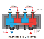 Распределительный коллектор KHW-3-2 на 2 отопительных контура до 85 кВт