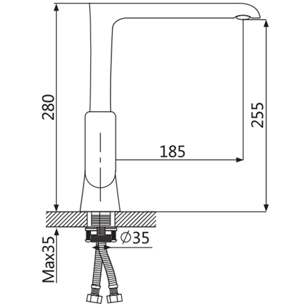 Смеситель для кухни Oute T24 T2413BK