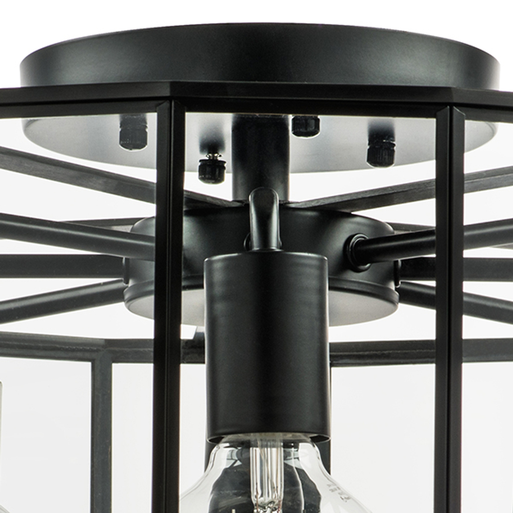 798287 Люстра GENNI 8х40W E27 ЧЕРНЫЙ МАТОВЫЙ/ПРОЗРАЧНЫЙ