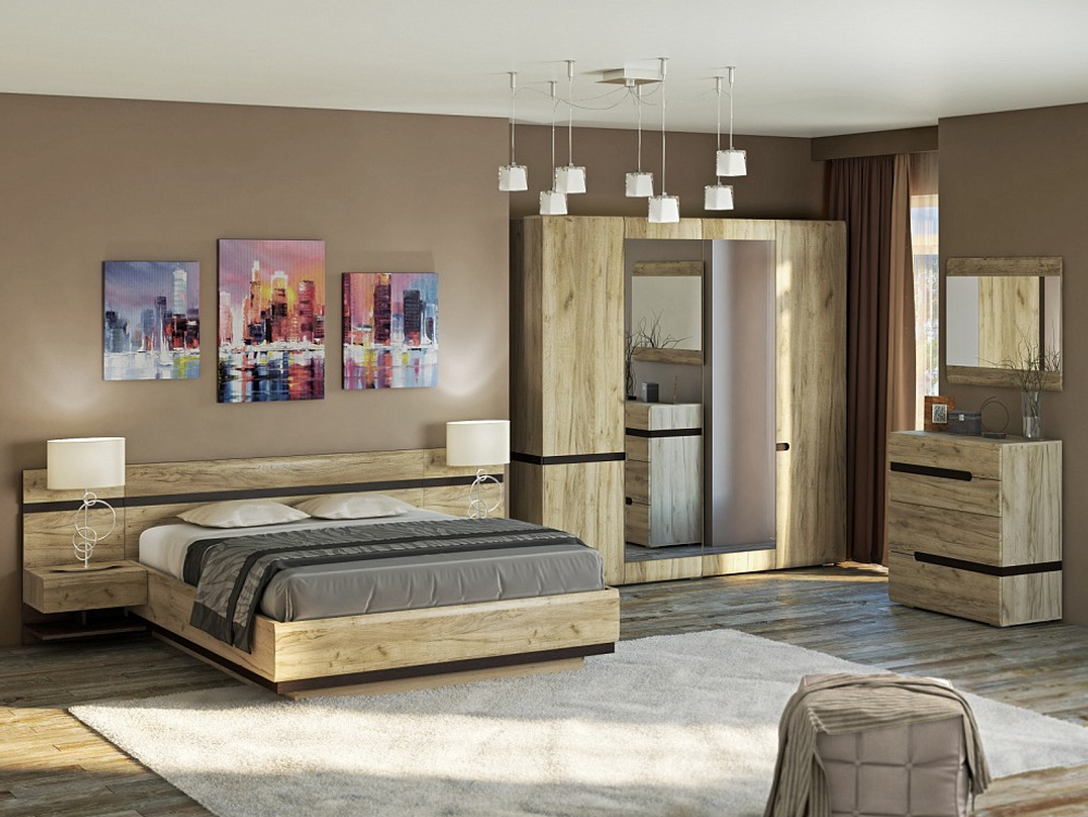 Тумба прикроватная №2 Ультра серый крафт/дуб приморский