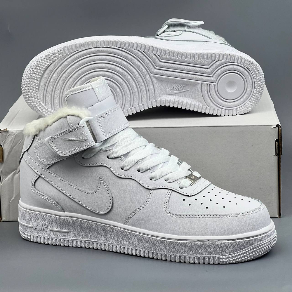 Кроссовки Nike Air Force 1 с мехом #452 (бел.)