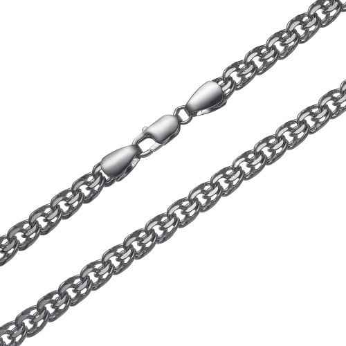 Цепь из серебра/Бисмарк/Родий/Со вставкой спаси и сохрани