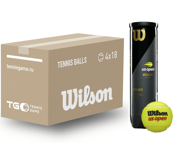 Мячи теннисные Wilson US Open 4B (короб 72 мяча), арт. WRT116200