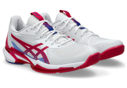 Женские Кроссовки теннисные Asics Solution Speed FF 3 - белый/ярко-розовый