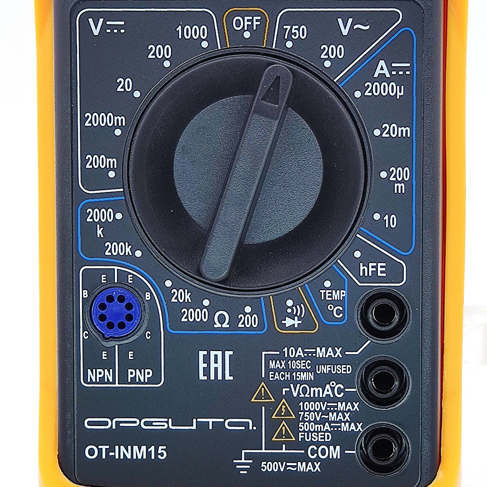 Мультиметр цифровой ОРБИТА OT-INM15 в резиновой калоше