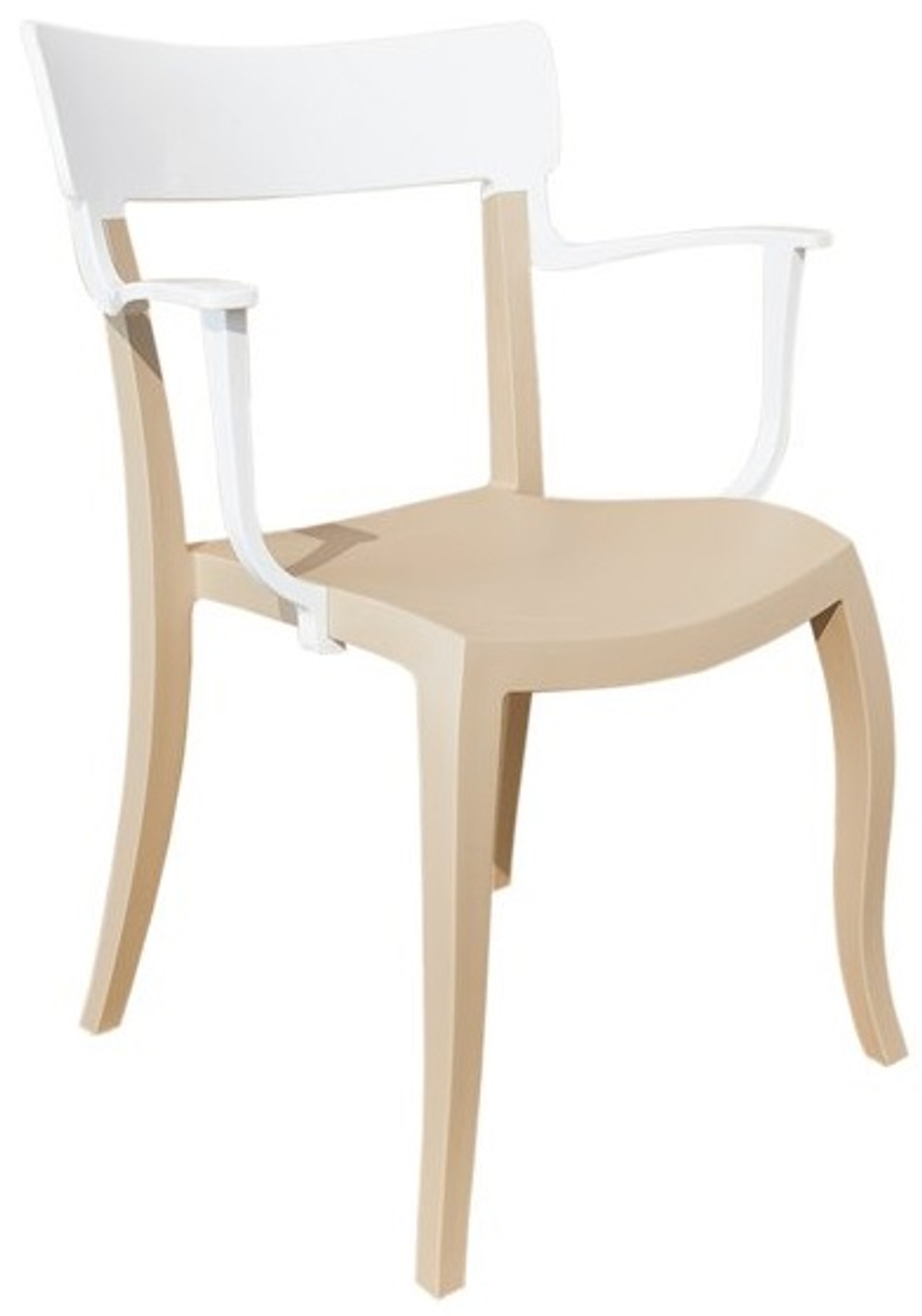 Кресло пластиковое Papatya Hera-K, песочный, белый